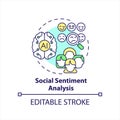 Social sentiment analysis concept icon