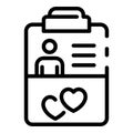 Social service human card icon, outline style