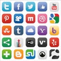 Social set squared icons Royalty Free Stock Photo