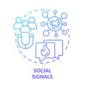 Social signals blue gradient concept icon