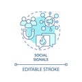 Social signals turquoise concept icon