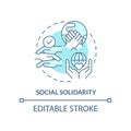 Social solidarity turquoise concept icon