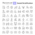 Social stratification linear icons set Royalty Free Stock Photo