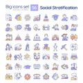 Social stratification RGB color icons set