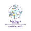 Social support networks concept icon