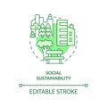 Social sustainability green concept icon