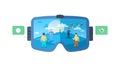 Social VR Experience with People in Virtual Space, vector design Generative AI Royalty Free Stock Photo