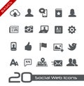 Social Web Icons // Basics Royalty Free Stock Photo