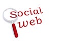 Social web with magnifying glass