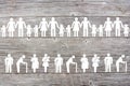 Families and Weak social categories welfare concept on wooden background Royalty Free Stock Photo