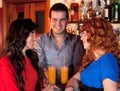Socialising At The Bar. Royalty Free Stock Photo