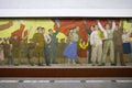 Socialist realist mosaic at Pyongyang Metro in North Korea