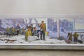 Socialist realist mosaic at Pyongyang Metro in North Korea Royalty Free Stock Photo