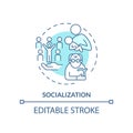 Socialization turquoise concept icon