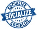 Socialize round grunge stamp