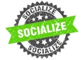 Socialize stamp. socialize grunge round sign.