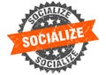 Socialize stamp. socialize grunge round sign.