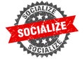 socialize stamp. socialize grunge round sign.