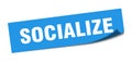 socialize sticker. socialize square sign. socialize