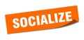 socialize sticker. socialize square sign. socialize