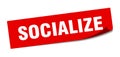 socialize sticker. socialize square sign. socialize