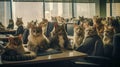 Socializing, Communicating, and Cat In Office. Adding Humor to Social Communication in the Workspace. Generative AI