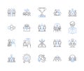 Socializing exercises line icons collection. Bonding, Mingling, Nerking, Interaction, Team-building, Icebreaker