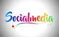 Socialmedia Handwritten Word Text with Rainbow Colors and Vibrant Swoosh Royalty Free Stock Photo