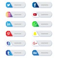 Famous social media account link icons design