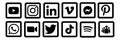 Most popular social media icons with black colors