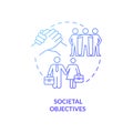 Societal objectives blue gradient concept icon