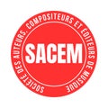 Society of authors, composers and publishers of music symbol icon called SACEM in French language