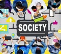 Society Community Global Togetherness Connecting Internet Concept Royalty Free Stock Photo