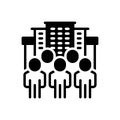 Black solid icon for Society, community and building Royalty Free Stock Photo