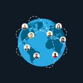 Society members. population. modern society or global network co