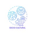 Socio cultural blue gradient concept icon