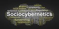 Sociocybernetics Word Cloud. Core Terms on Systems Theory and Social Cybernetic Analysis Royalty Free Stock Photo