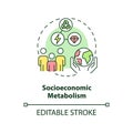 Socioeconomic metabolism concept icon