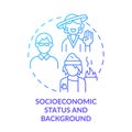 Socioeconomic status and background blue gradient concept icon Royalty Free Stock Photo