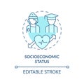 Socioeconomic status turquoise concept icon