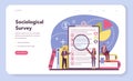 Sociologist web banner or landing page. Scientist study of society