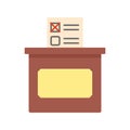 Sociology ballot box icon flat isolated vector