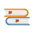 Sociology books stacks icon flat isolated vector