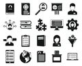 Sociology communication icons set, simple style