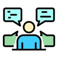 Sociology discussion icon color outline vector Royalty Free Stock Photo