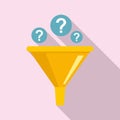 Sociology funnel icon, flat style