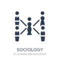 Sociology icon. Trendy flat vector Sociology icon on white background from E-learning and education collection