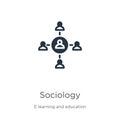 Sociology icon vector. Trendy flat sociology icon from e learning and education collection isolated on white background. Vector