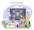 Sociology school subject. Students studying society, pattern Royalty Free Stock Photo