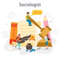 Sociology school subject. Students studying society, pattern